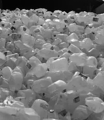 HDPE plastic scrap ready for recycling